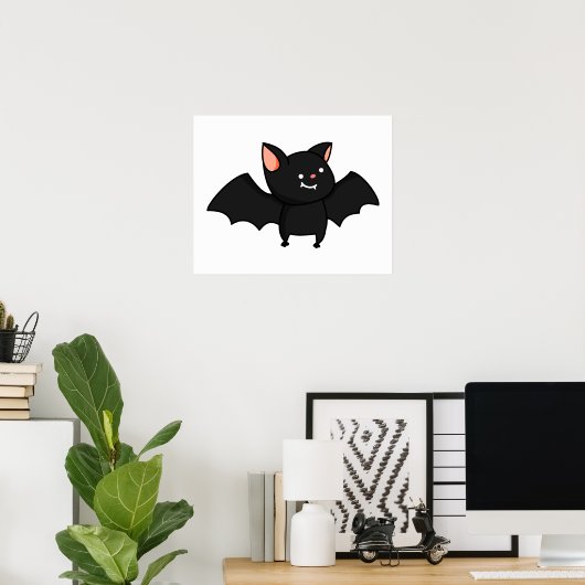 Niedlich Kawaii Bat Poster (Heimbüro)