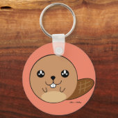 Niedlich Kawaii Beaver Animal Schlüsselanhänger (Vorderseite)