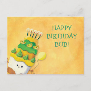 Niedlich Kawaii Birthday Cake Postkarte