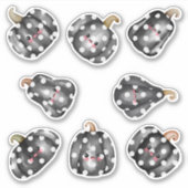 Niedlich Kawaii Black Punkt Pumpkins Fall Hallowee Aufkleber (Vorderseite)