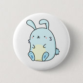 Niedlich Kawaii Blue Bunny Button (Vorderseite)