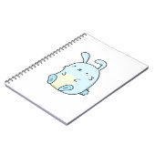Niedlich Kawaii Blue Bunny Notizblock (Linke Seite)