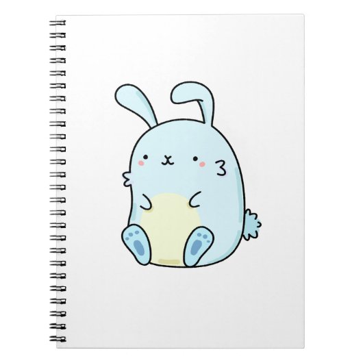 Niedlich Kawaii Blue Bunny Notizblock (Vorderseite)