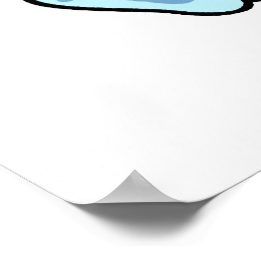 Niedlich Kawaii Blue Bunny Poster (Ecke)