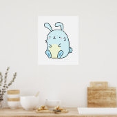 Niedlich Kawaii Blue Bunny Poster (Küche)