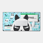 Niedlich Kawaii Blue Panda Bear Schreibtischunterlage (Tastatur & Maus)