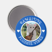 Niedlich Kawaii Blue Pawsitive Plushie Vibes Foto Magnet (Vorderseite/Rückseite)