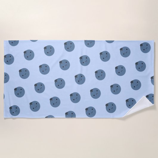 Niedlich Kawaii Blueberry Pattern Strandtuch (Vorderseite)