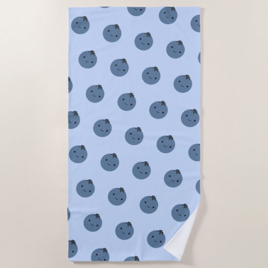 Niedlich Kawaii Blueberry Pattern Strandtuch (Vorderseite)