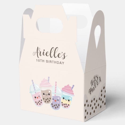 Niedlich Kawaii Boba Bubble Tea Geschenkschachtel (Geöffnet)