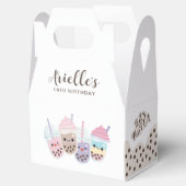 Niedlich Kawaii Boba Bubble Tea Geschenkschachtel (Geöffnet)