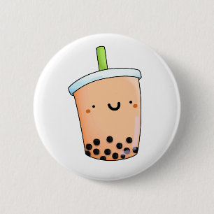 Niedlich Kawaii Boba Tea Button