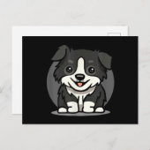Niedlich Kawaii Border Collie Chibi Postkarte (Vorne/Hinten)