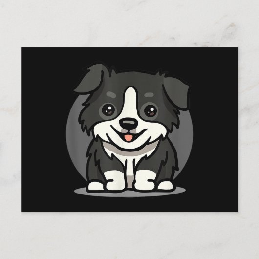 Niedlich Kawaii Border Collie Chibi Postkarte (Vorderseite)