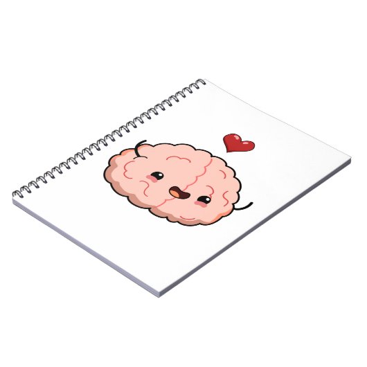 Niedlich Kawaii Brain Notizblock (Linke Seite)