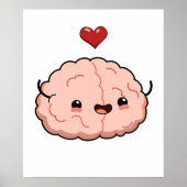 Niedlich Kawaii Brain Poster (Vorne)