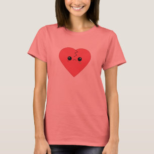 Niedlich Kawaii Broken Heart Ringer T - Shirt