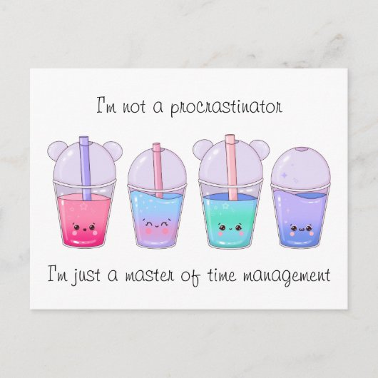 Niedlich Kawaii Bubble Tea Postkarte (Vorderseite)