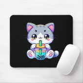 Niedlich Kawaii Bubble Teekatze Japanisch Kitten A Mousepad (Mit Mouse)