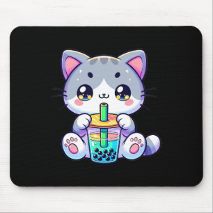 Niedlich Kawaii Bubble Teekatze Japanisch Kitten A Mousepad