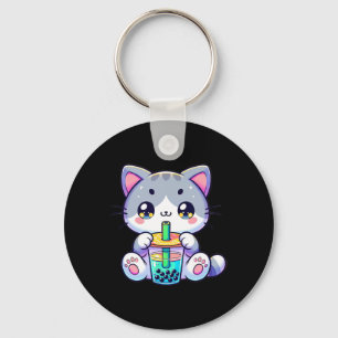 Niedlich Kawaii Bubble Teekatze Japanisch Kitten A Schlüsselanhänger