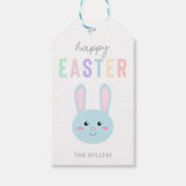 Niedlich Kawaii Bunny Blue Happy Osterzeit Modern Geschenkanhänger (Vorderseite)