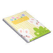 Niedlich Kawaii Bunny Pastel Frühlingsblumen Notizblock (Rechte Seite)
