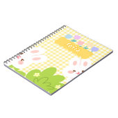 Niedlich Kawaii Bunny Pastel Frühlingsblumen Notizblock (Linke Seite)
