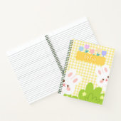 Niedlich Kawaii Bunny Pastel Frühlingsblumen Notizblock (Innenseite)