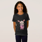 Niedlich Kawaii Bunny Pink Boba Rabbit Ostern Gesc T-Shirt (Vorne ganz)