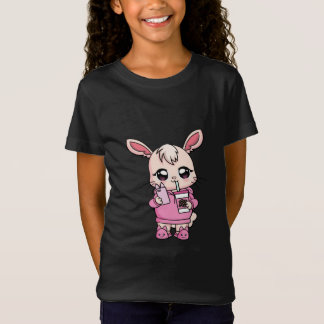 Niedlich Kawaii Bunny Pink Boba Rabbit Ostern Gesc T-Shirt