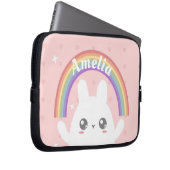 Niedlich Kawaii Bunny und Rainbow Personalisiert Laptopschutzhülle (Vorne Rechts)