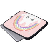 Niedlich Kawaii Bunny und Rainbow Personalisiert Laptopschutzhülle (Vorne Knopf)