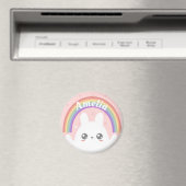 Niedlich Kawaii Bunny und Rainbow Personalisiert Magnet (In Situ (Geschirrspüler))