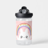 Niedlich Kawaii Bunny und Rainbow Personalisiert Trinkflasche (Vorne)
