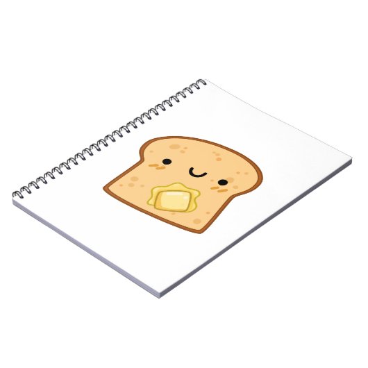 Niedlich Kawaii Butter Toast Notizblock (Linke Seite)