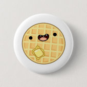 Niedlich Kawaii Butter Waffle Button (Vorderseite)