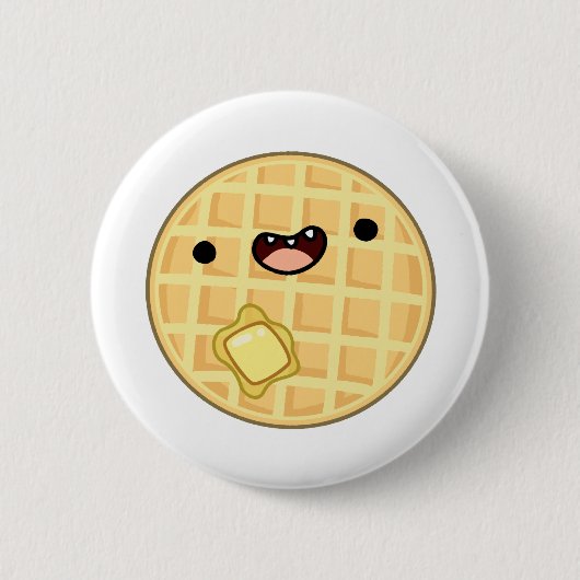 Niedlich Kawaii Butter Waffle Button (Vorderseite)