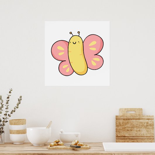 Niedlich Kawaii Butterfly Poster (Küche)