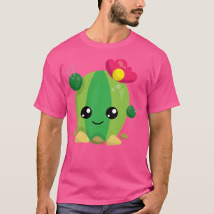 Niedlich Kawaii Cactus Emoji T-Shirt