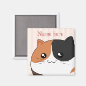 Niedlich Kawaii Calico Kitty Cat Magnet (Vorderseite/Rückseite)