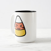 Niedlich Kawaii Candy Corn Zweifarbige Tasse (Vorderseite Links)