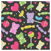 Niedlich Kawaii Candy Lollipops Muster Stoff (Nahaufnahme)