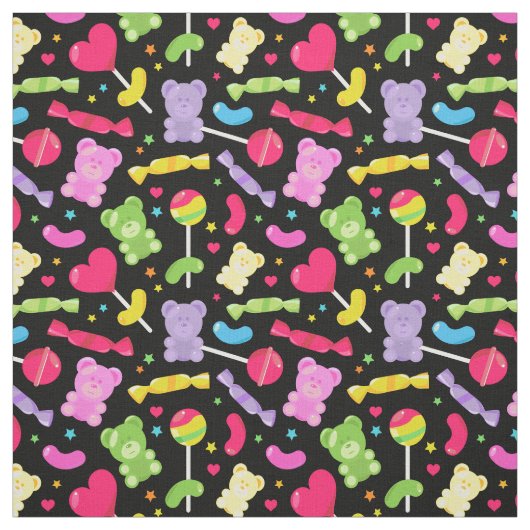 Niedlich Kawaii Candy Lollipops Muster Stoff (Muster)