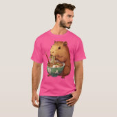 Niedlich Kawaii Capybara Essen Japanisch Ramen Noo T-Shirt (Vorne ganz)