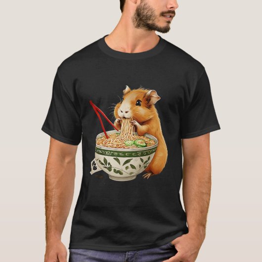 Niedlich Kawaii Capybara Essen Japanisch Ramen Noo T-Shirt (Vorderseite)