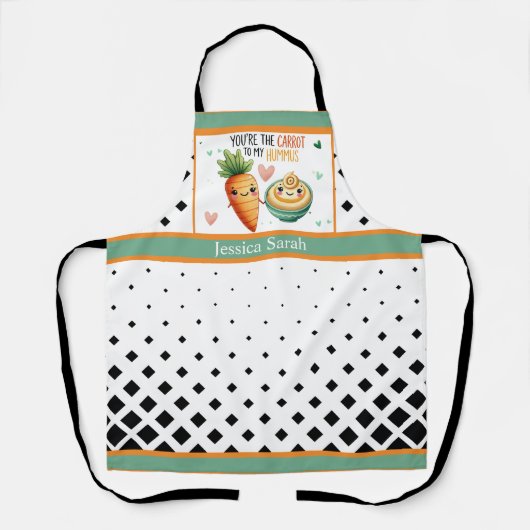 Niedlich Kawaii Carrot und Hummus Schürze (Vorderseite)