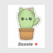 Niedlich Kawaii Cartoon Cat Cactus Aufkleber (Blatt)