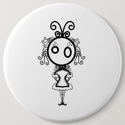 Niedlich Kawaii Cartoon Girl Button (Vorderseite)