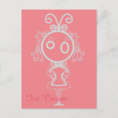 Niedlich Kawaii Cartoon Girl Postkarte (Vorderseite)